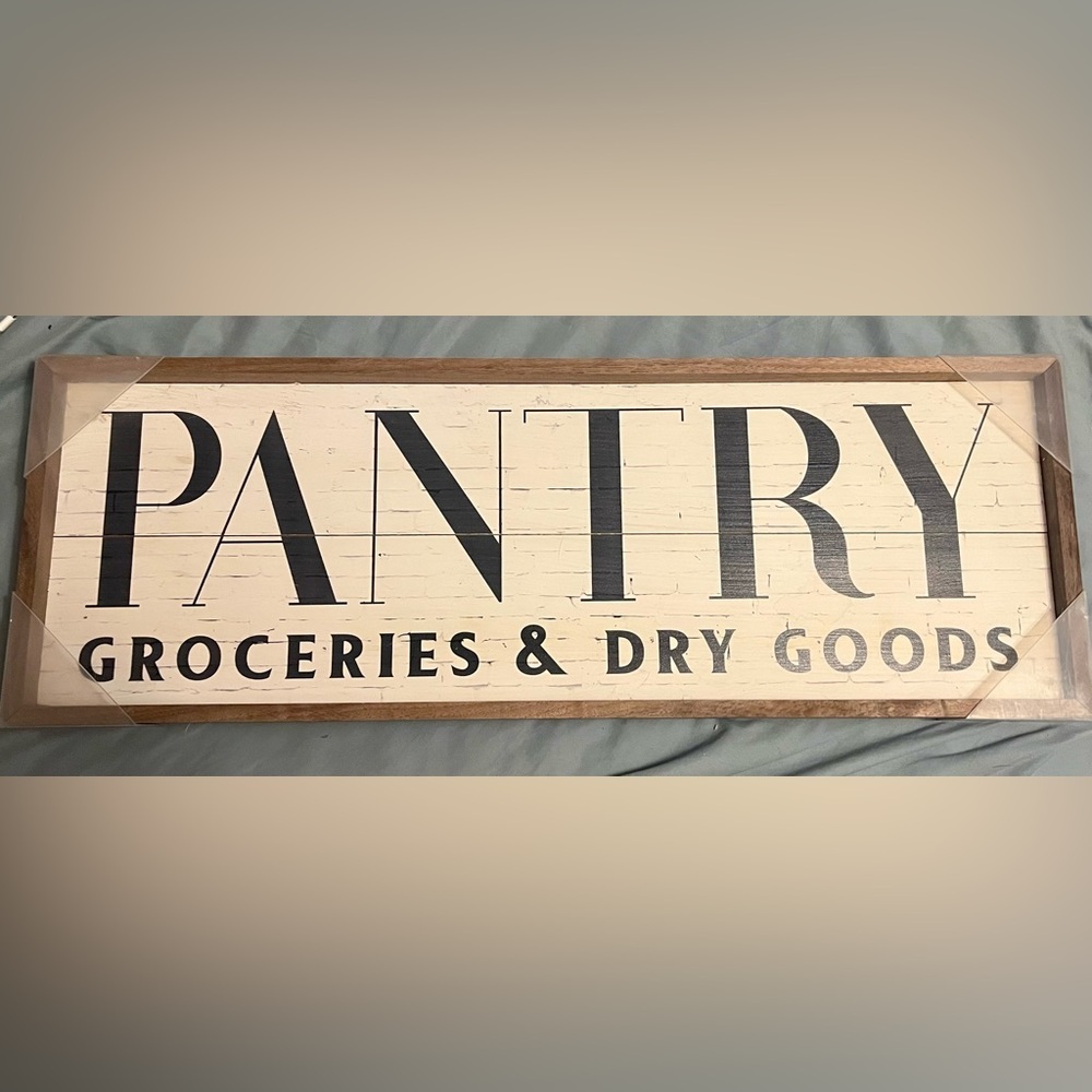 Kendrick Home White 'Pantry' Wood Wall Sign 24”x8”